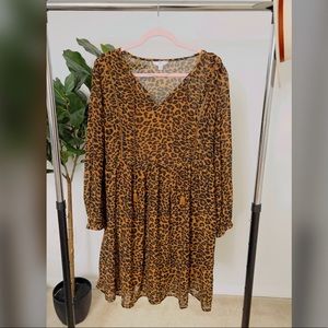 Leopard Print Smock Dress